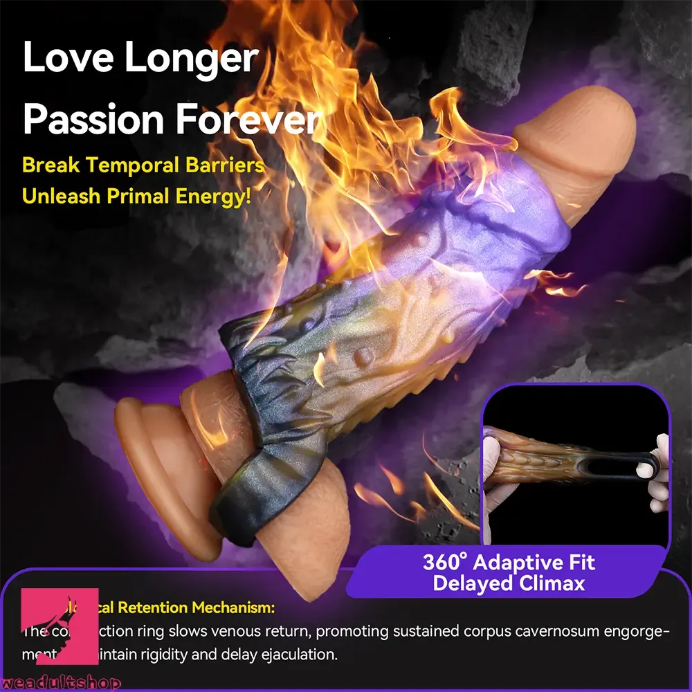 5in Dragon Fantasy Spiked Silicone Soft Dildo Sleeve Cock Extender Sex Toy