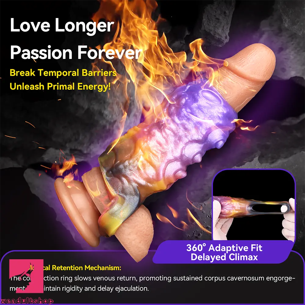 4.56in Gromsa Tentacle Silicone Soft Dildo Sleeve Cock Extender Sex Toy
