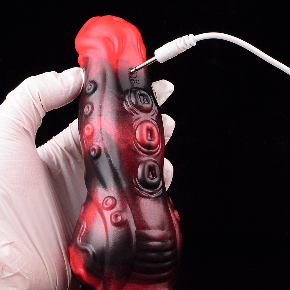 5.98in 7.09in Silicone Tentacle Cock Sleeve Knot Vibrating Hollow Dildo