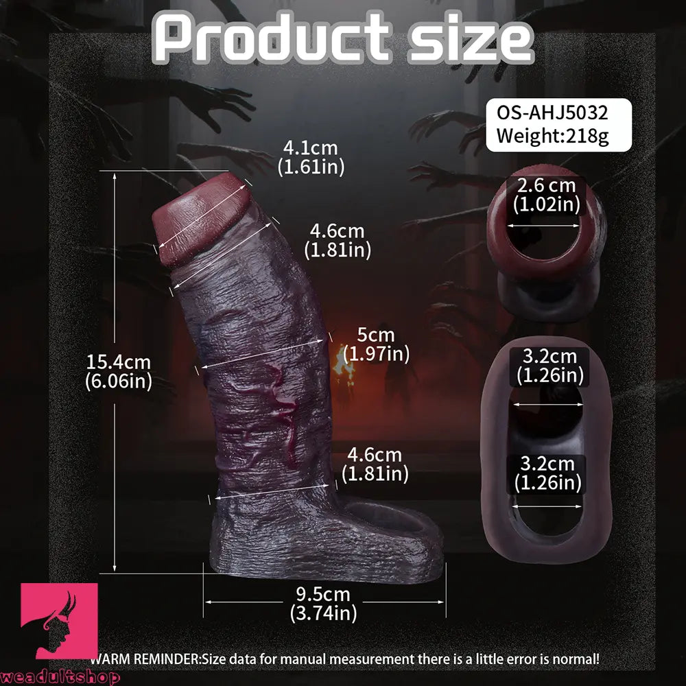 6.06in Platinum Silicone Lifelike Skin Soft Dildo Sleeve Couple Interactive Cock