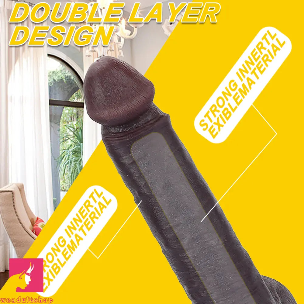 8.67in Double Layer Silicone Soft Big Dildo For Vaginal Massage Masturbation