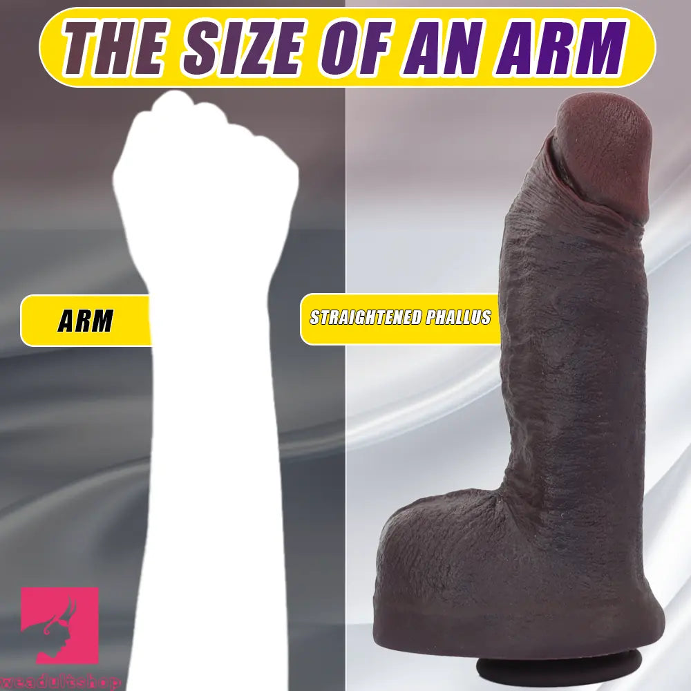 10.64in Real Skin Thick Big Silicone Curved Dildo For Vaginal Flirting Toy