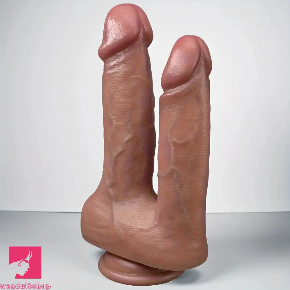 8.85in 9.84in Dual-Headed Soft Double-Layered Silicone Strap on Dildo
