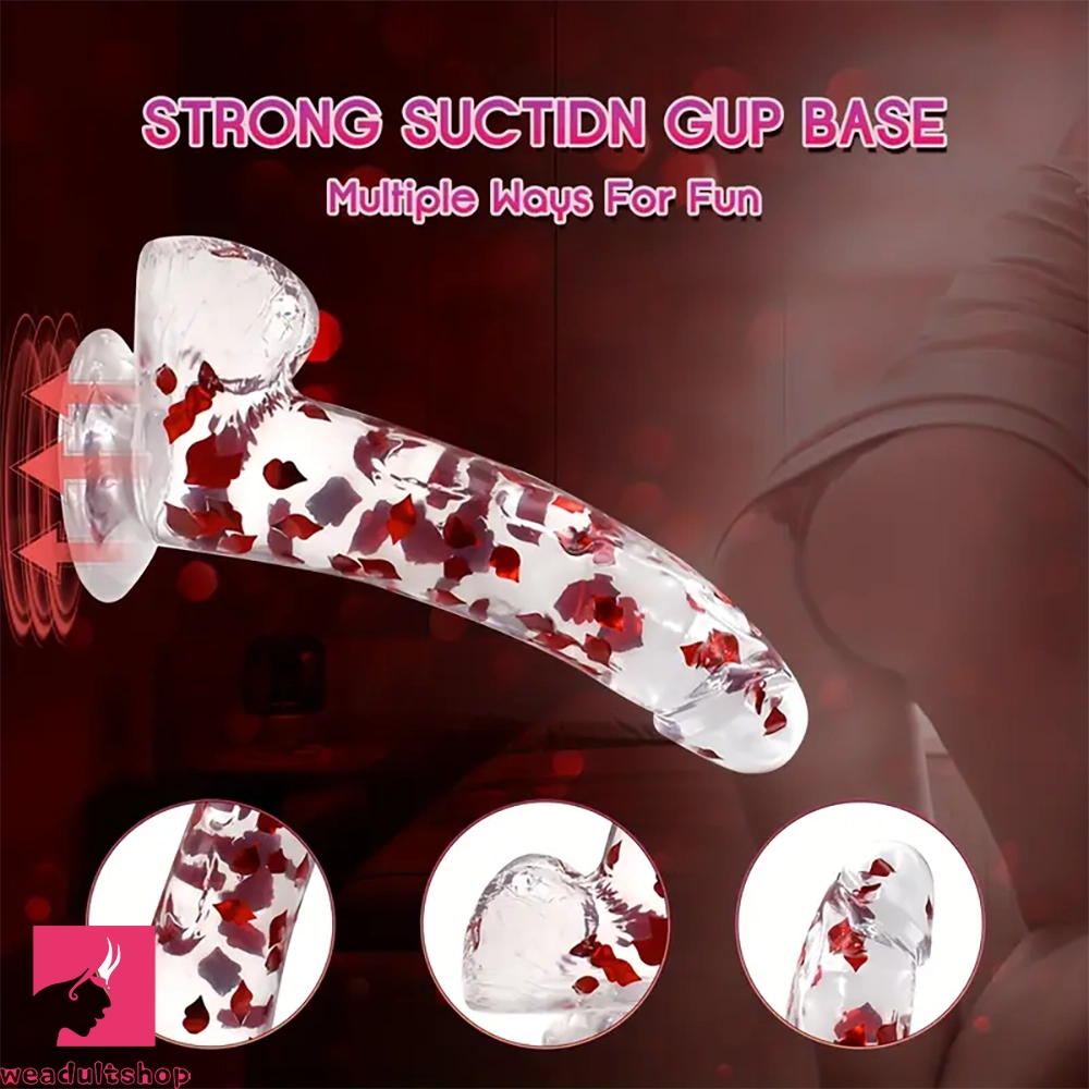 9.45in Realistic Silicone Confetti Dildo Flexible Hands-Free Sex Cock Toy