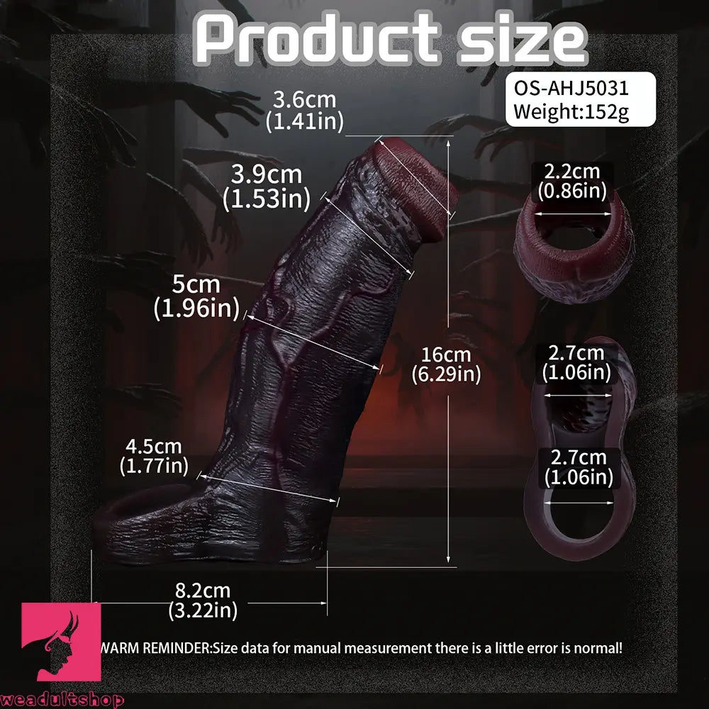 6.29in Platinum Silicone Penis Dildo Sleeve Silicone Prostate Massage Cock