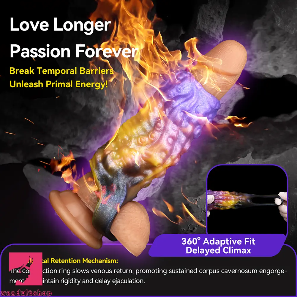 4.92in Egyzos Tentacle Silicone Soft Dildo Sleeve Cock Extender Sex Toy