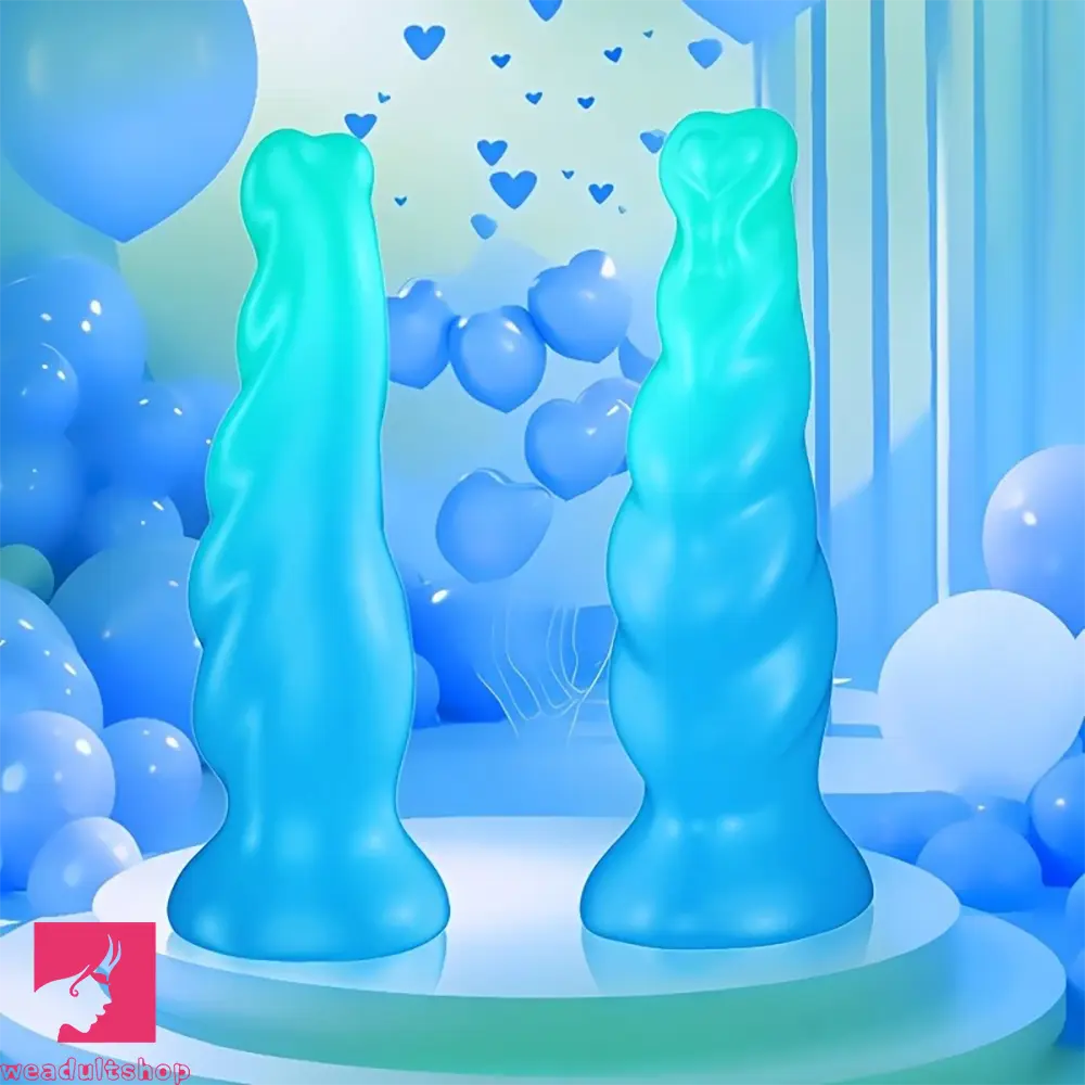 8.03in Fantasy Shaped Anal Plug Love Heart Liquid Silicone Dildo For Sex