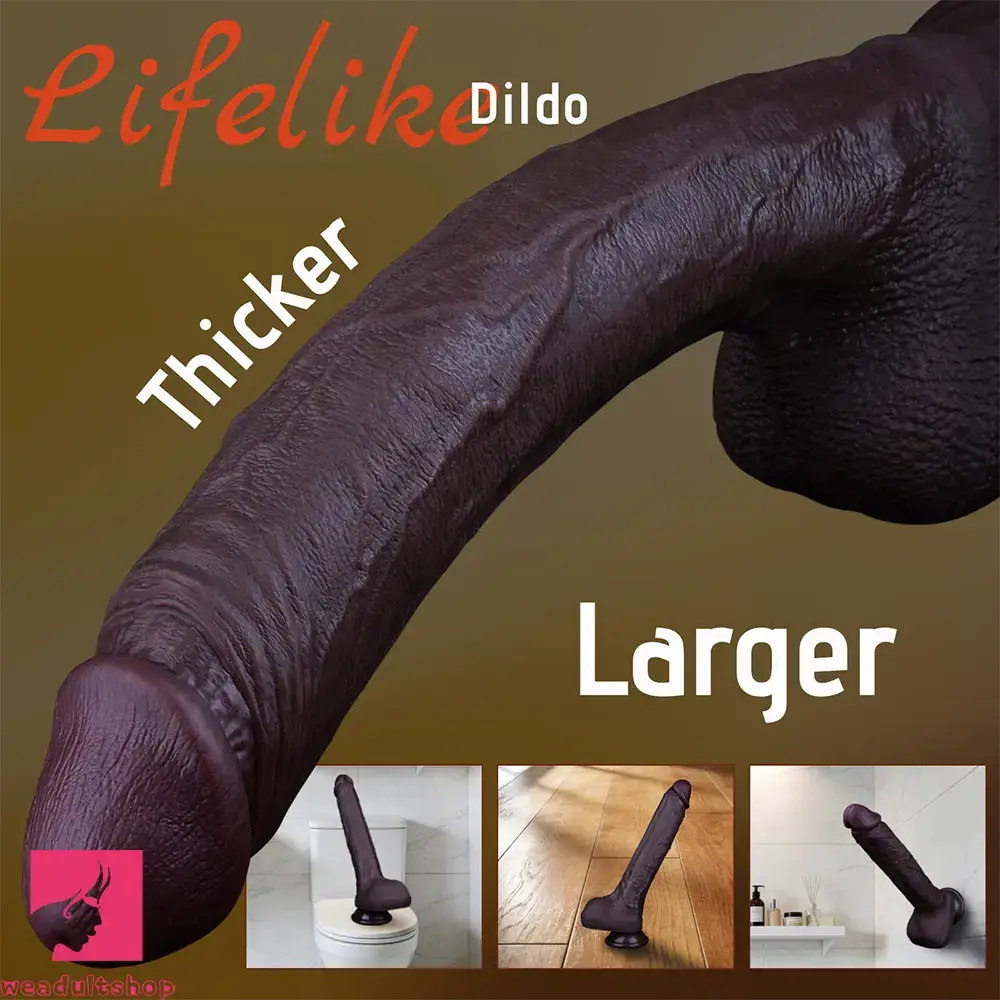10.6in Dual Density Silicone Big Soft Dildo Real Cock Vaginal Stimulator