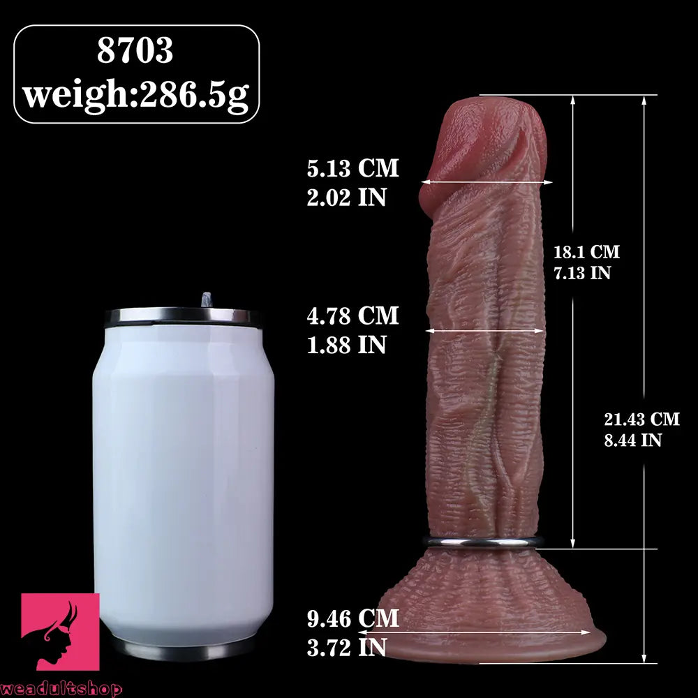 8.44in Realistic Skin Ovipositor Platinum Silicone Dildo For Anal Masturbation