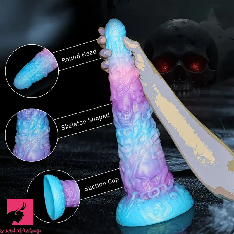 15.35in Iron Chain Long Thick Silicone Skull Giant Monster Cock Dildo