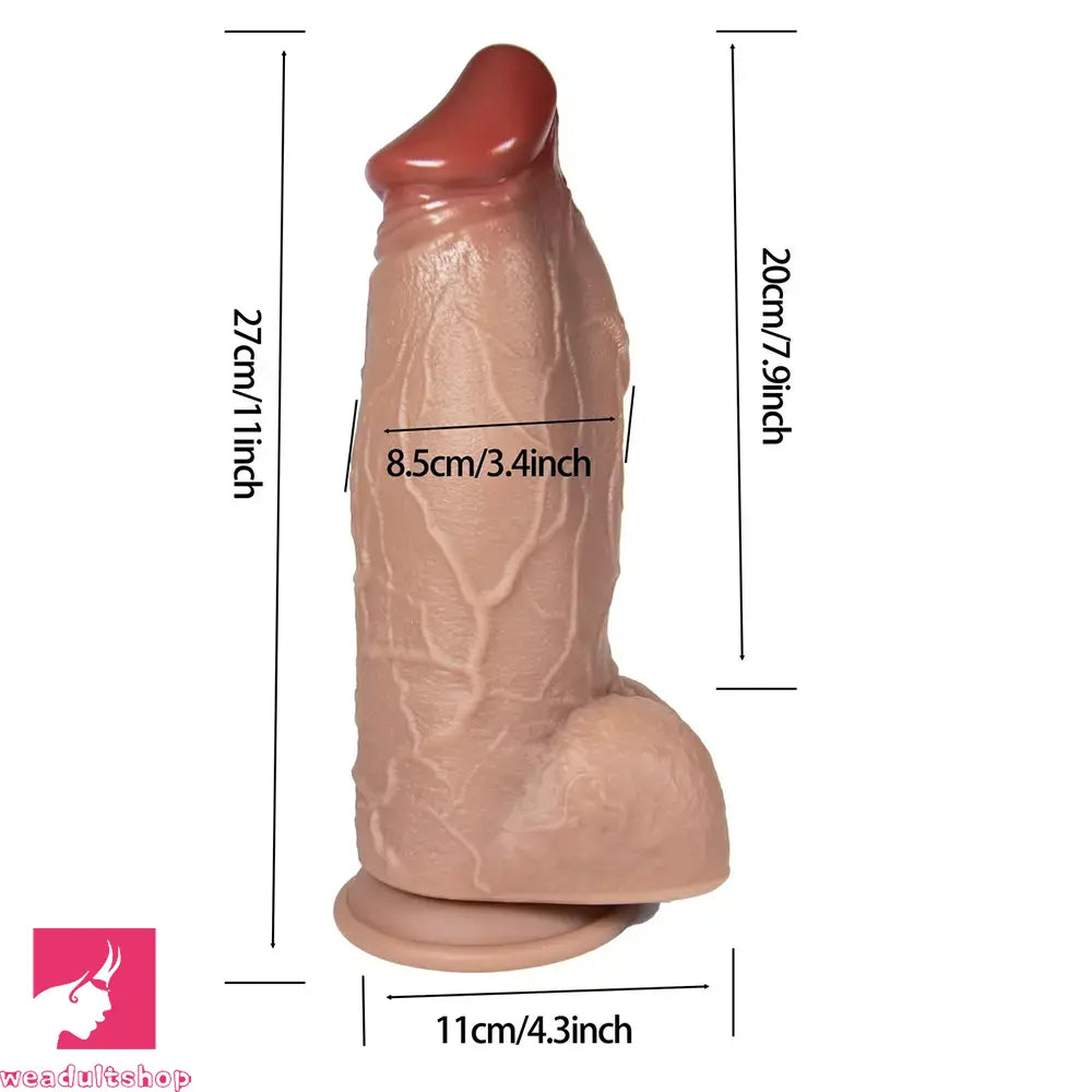 9.5in 11in Realistic Feels Like Light Beige Thick Dildo Soft Silicone Dildo