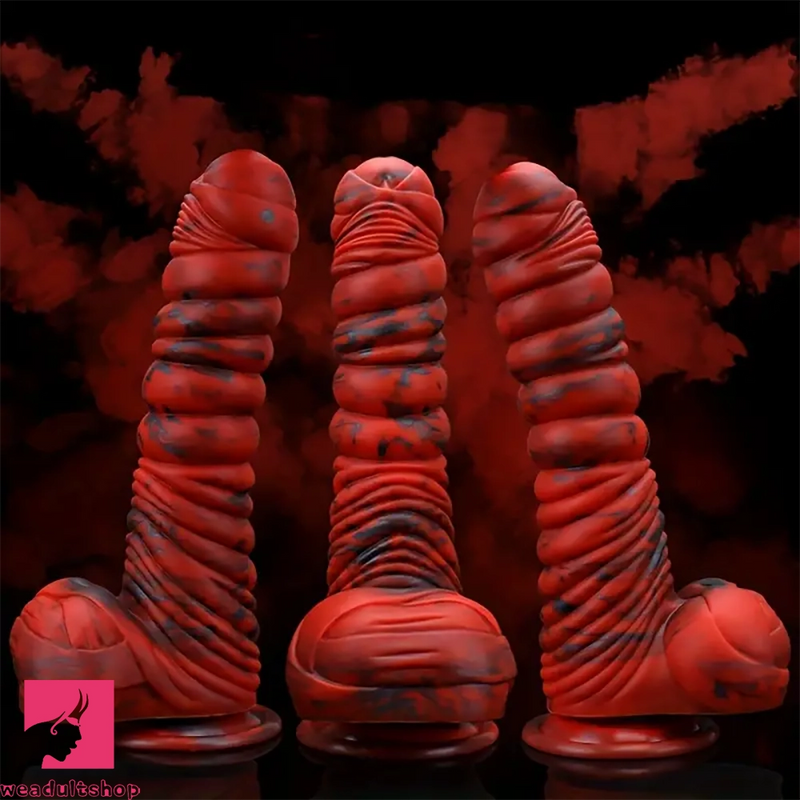 8.66in Real Uncut Silicone Odd Dildo Skin-Like Speckled Odd Big Dildo