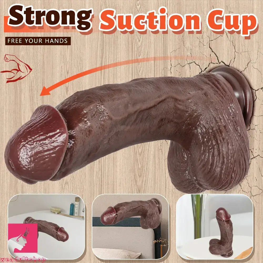 6.29in 7.87in 9.64in Curved Strap on Realistic Dildo Unisex Penis Real Sex Toy