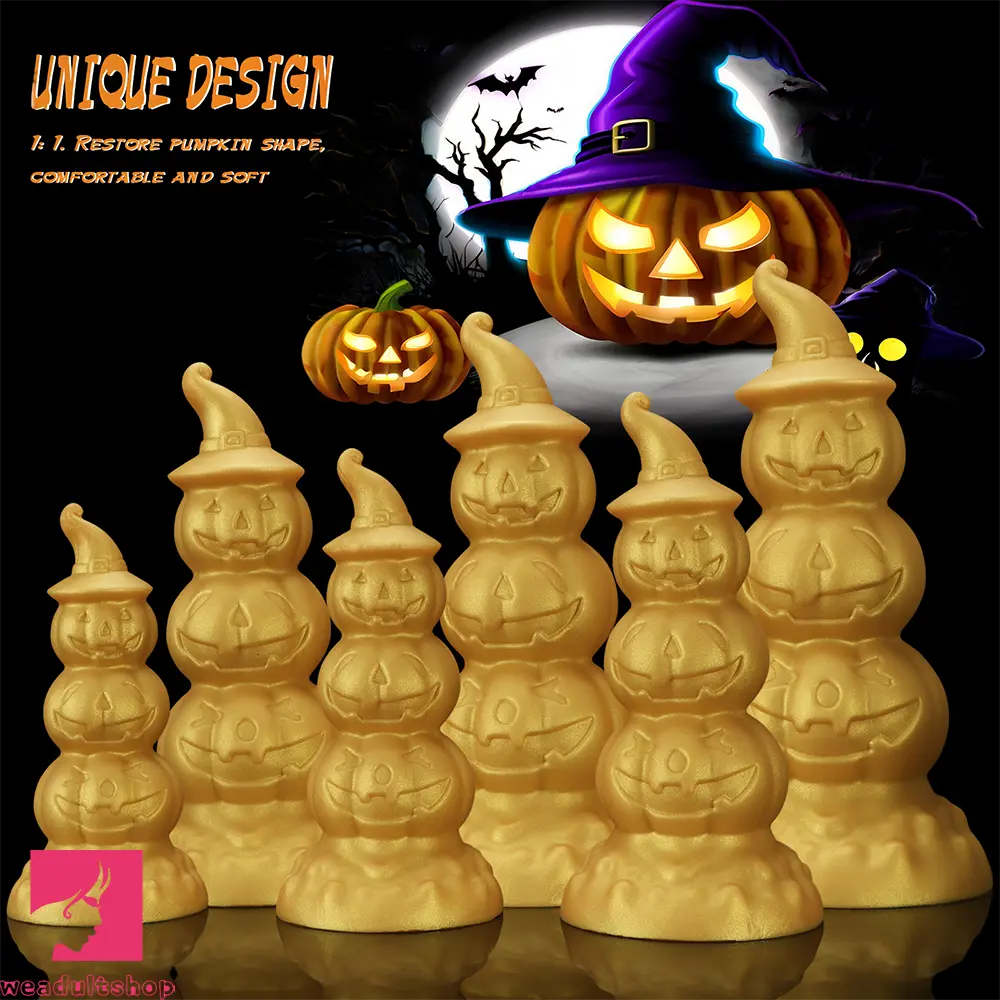 5.9in 6.69in 7.48in 8.26in 9.05in 9.84in Halloween Pumpkin Butt Plug Dildo