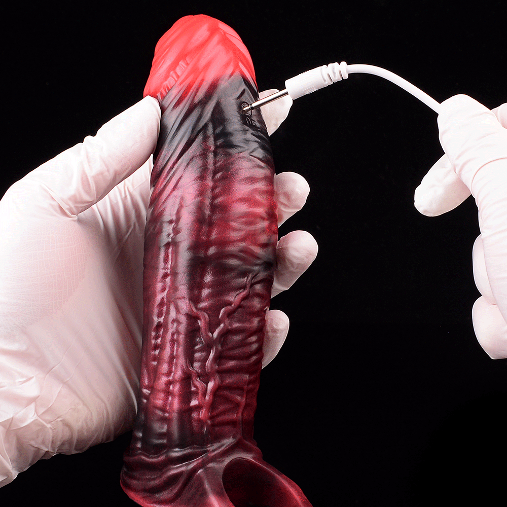 5.98in 7.09in Silicone Cock Sleeve Soft Vibrating Uncut Hollow Dildo For Clit