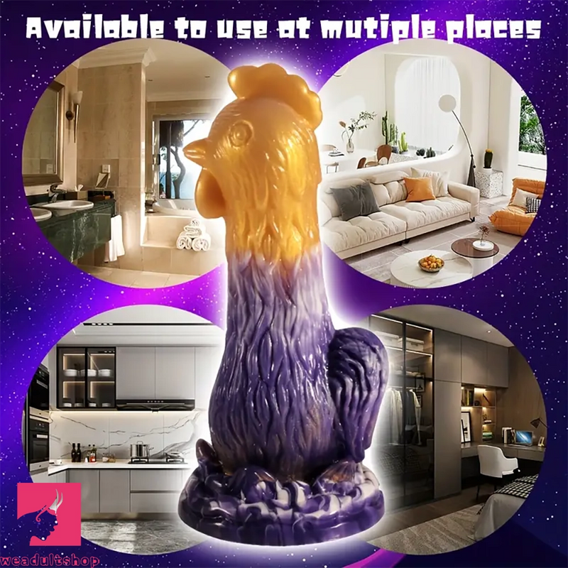 7.87in Exotic Thick Rooster Chicken Silicone Dildo Penis Couple Gift Sex Toy