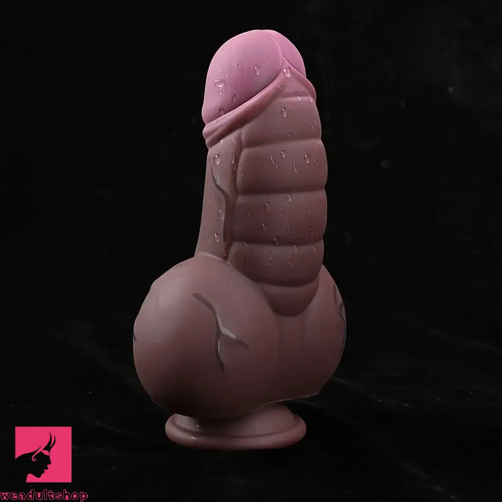 7.48in Realistic Fantasy Penis Liquid Silicone Soft Odd Fat Thick Dildo