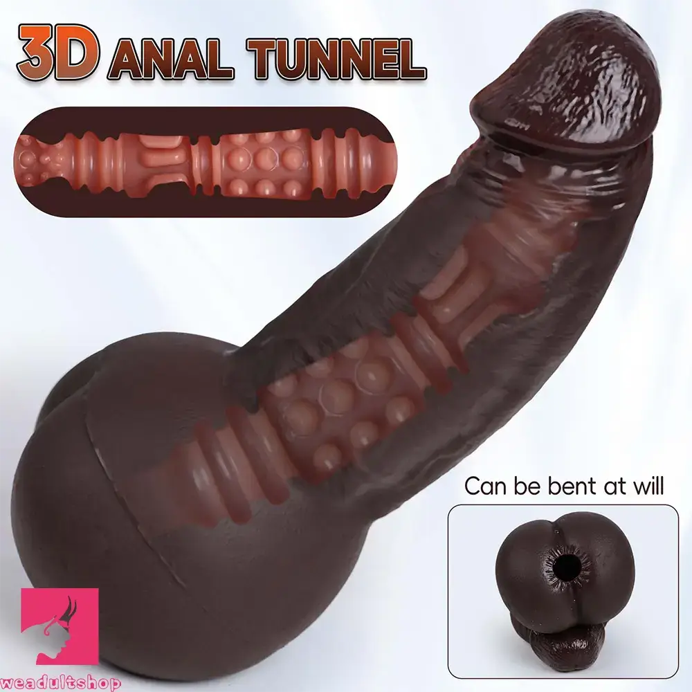 8.6in 3D Anal Tunnel Pocket Pussy Dildo With Anus Smooth Head Love Toy