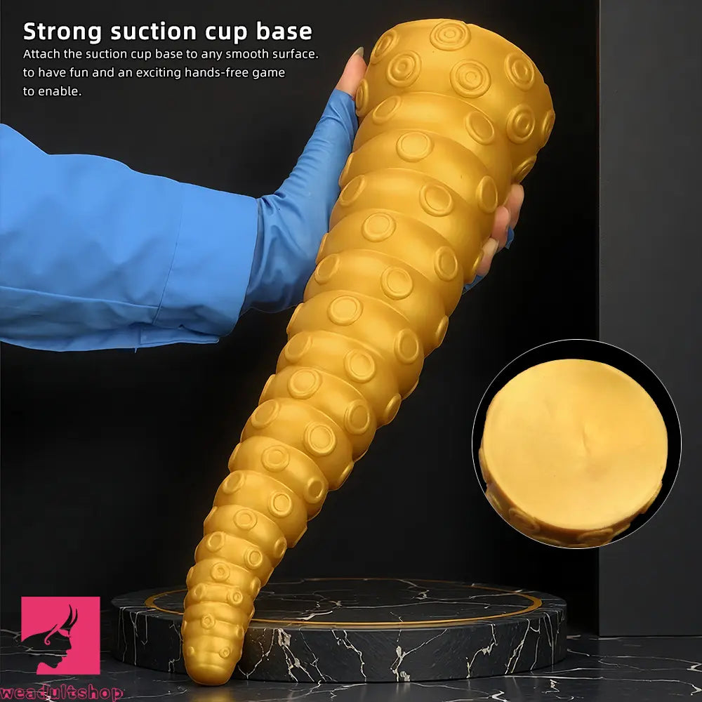 15in Gold Silicone Octopus Legs Extra Large Thick Long Dildo For Women