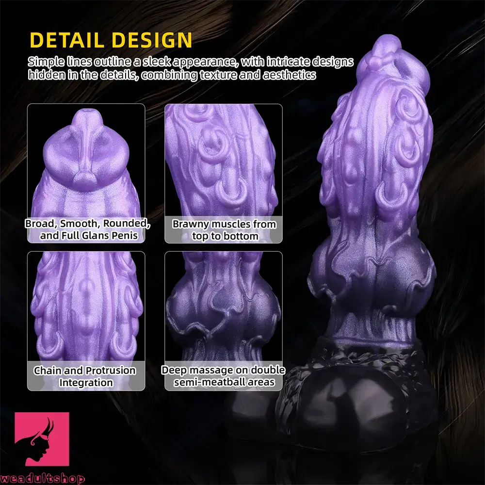 9.05in Tentacle Knot Silicone Dual Density Monster Dildo Anal Stimulator