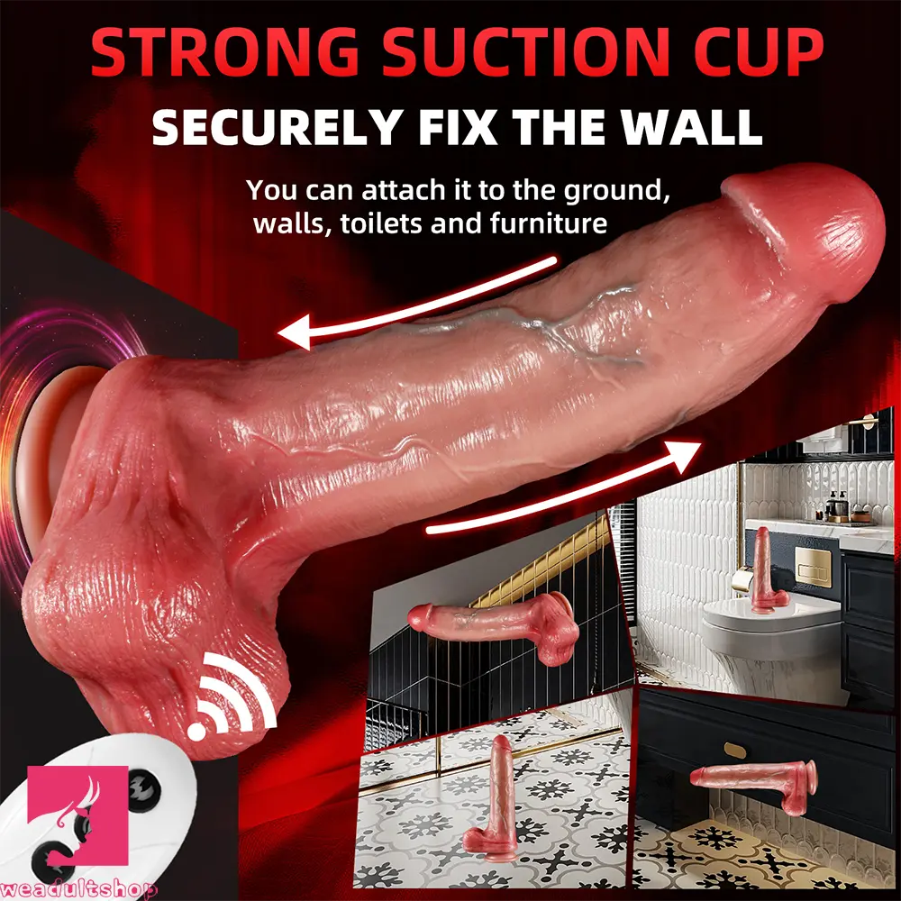 9.84in Silicone Electric Thrusting Vibrating Realistic Soft Dildo Heating Dildo