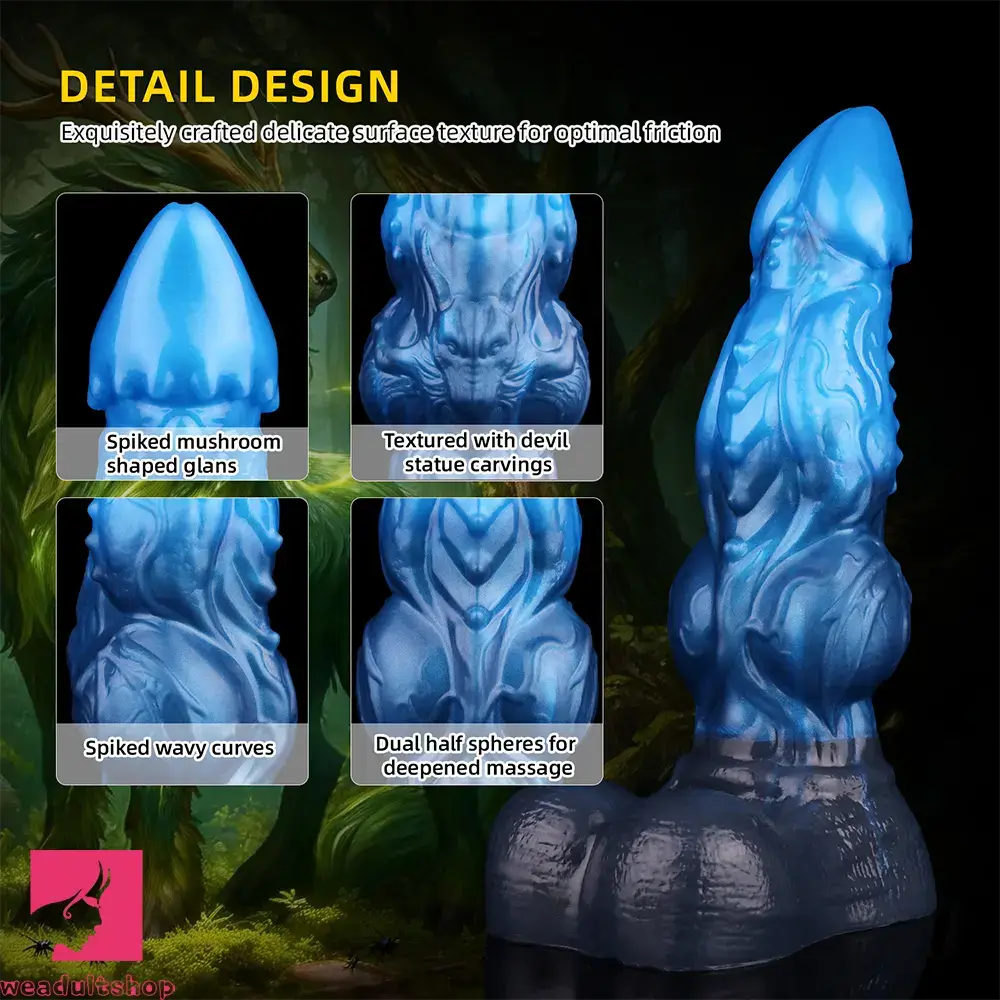 8.22in Dual Density Silicone Monster Knot Dildo Ultra Soft Penis Love Cock