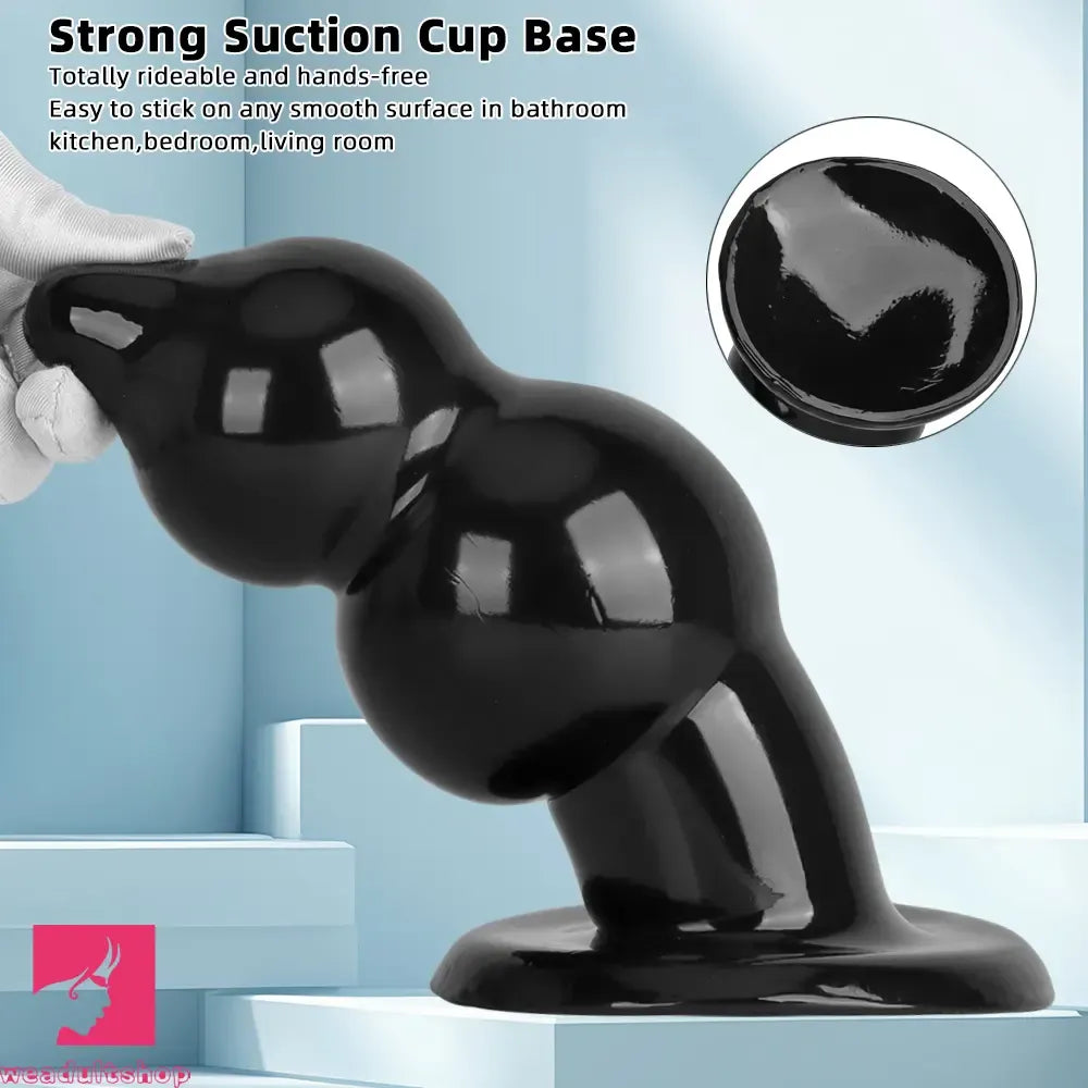 5.11in 9.05in Black Fantasy PVC Big Thick Butt Plug Dildo Cock Stimulator
