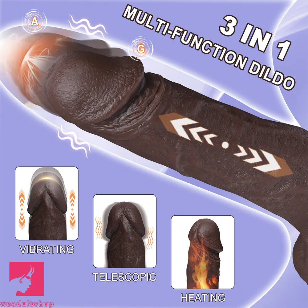 7.87in 3in1 Functional Thrusting Heating Rotation Dildo Flirting Cock Love