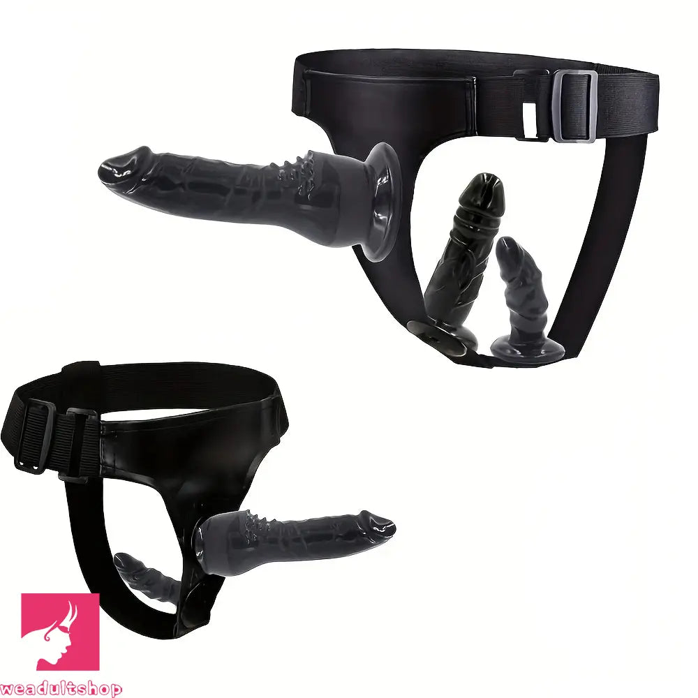 4.13in 5.91in 6.5in Ultra Elastic Dual/Triple Ended Strapon Harness Belt Dildo