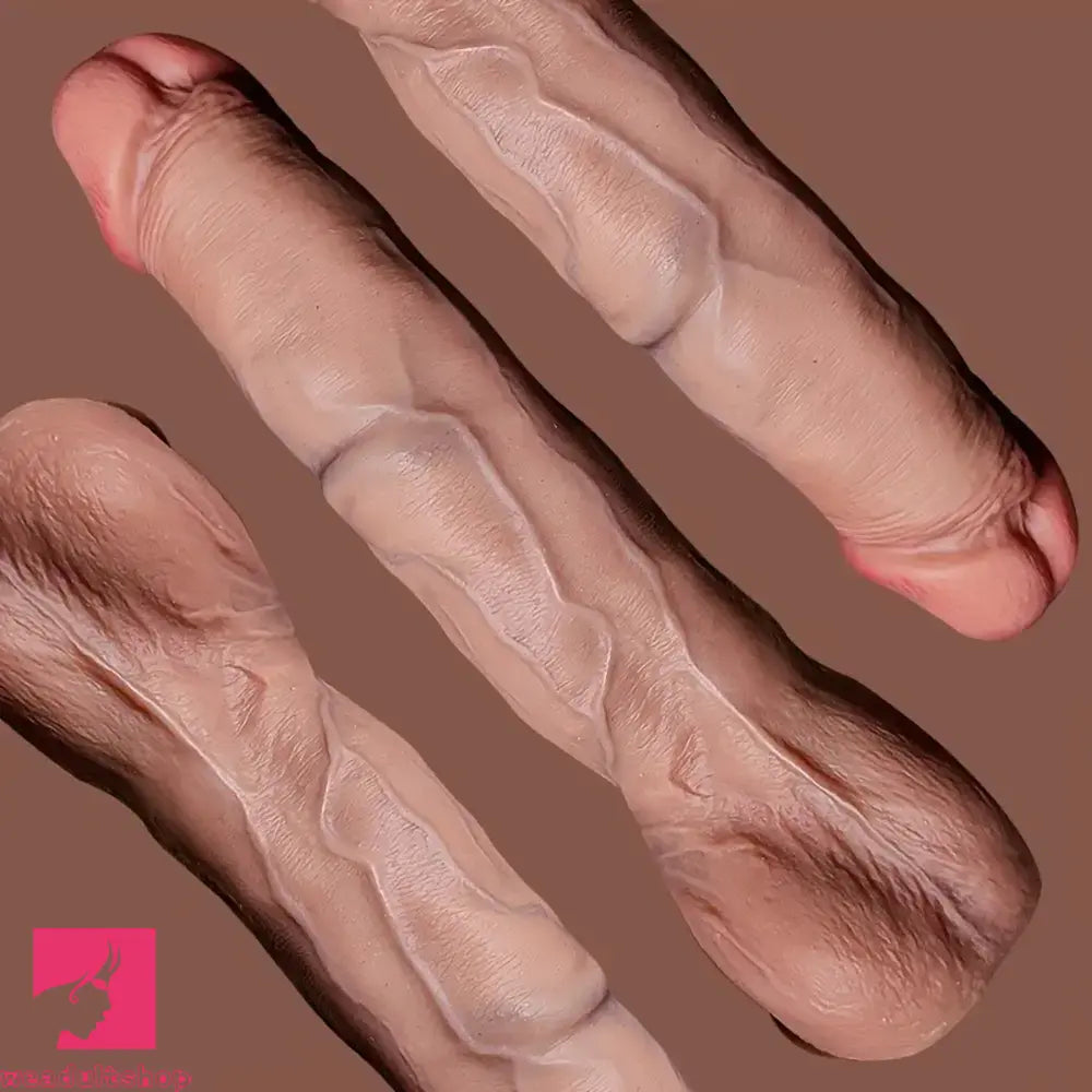 8.07in Realistic Thick Silicone Penis Lifelike Texture Flexible Anal Dildo