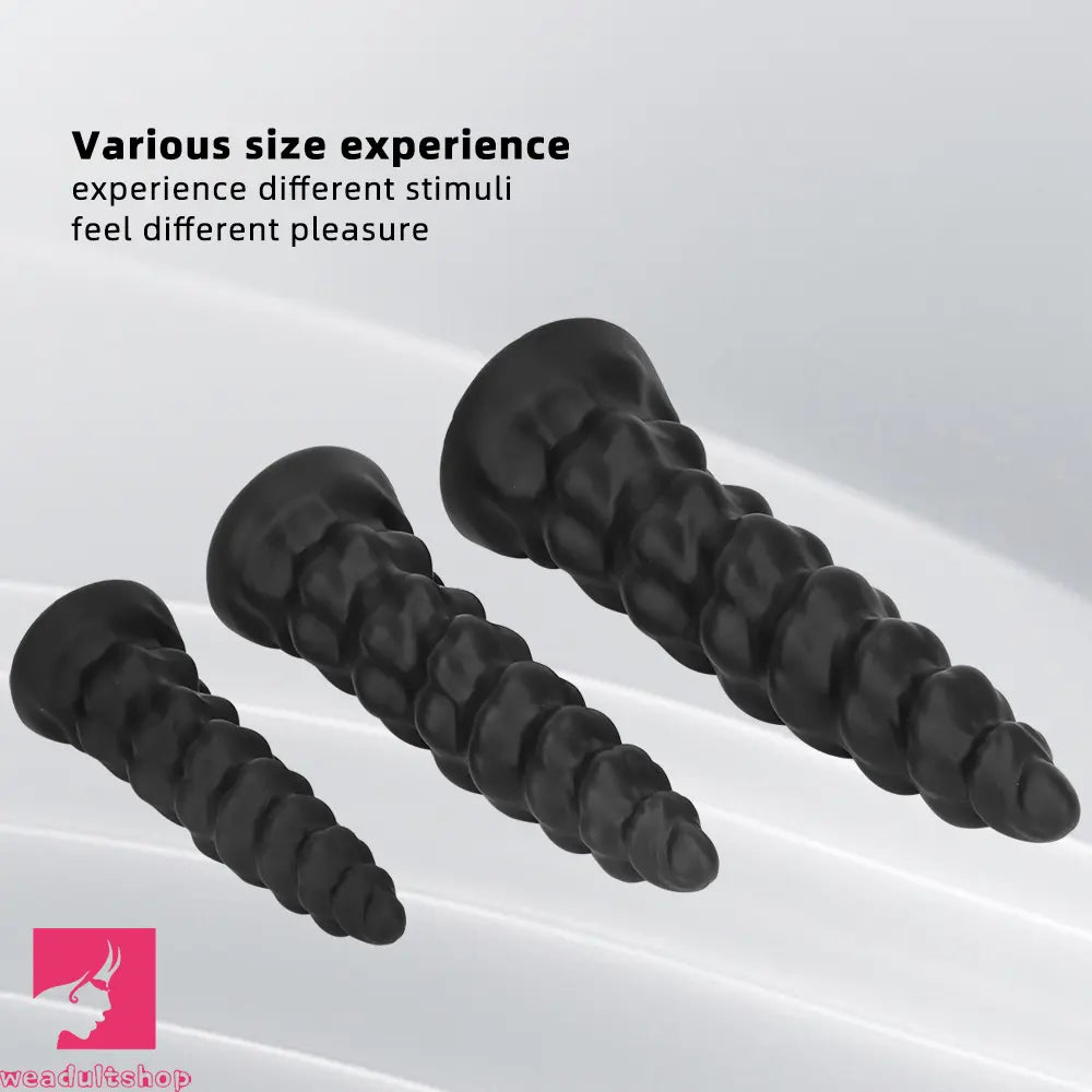 7.28in 9.44in 11.61in Black Big Fantasy Odd Silicone Soft Dildo For Sex Toy