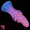 8.66in Silicone Spiked Fantasy Dildo Colorful Gradients Wearable Anal Plug