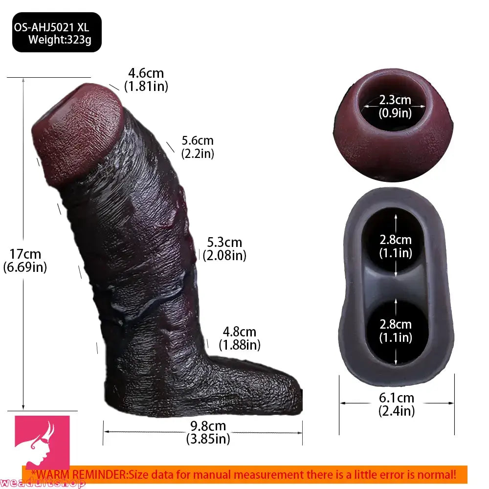 4.13in 4.64in 6.1in 6.69in Hollow Silicone Soft Cock Sleeve Masturbation