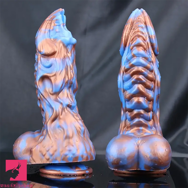 9.25in Monster Mixed Color Dildo Kirin Scale Thick Anal Plug For Prostate
