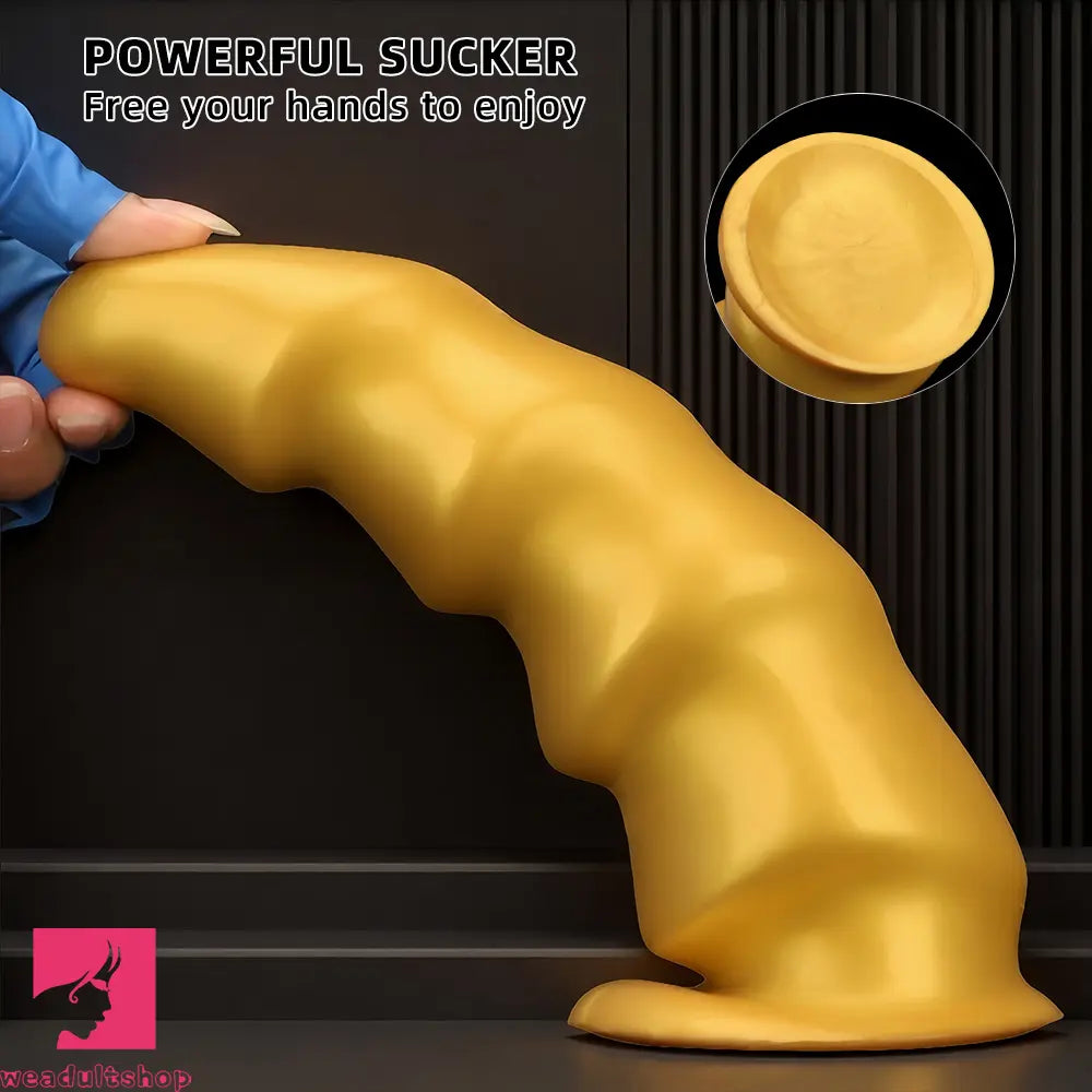 6.49in 8.26in 10.03in Golden Silicone Fantasy Dildo For Couples Unisex