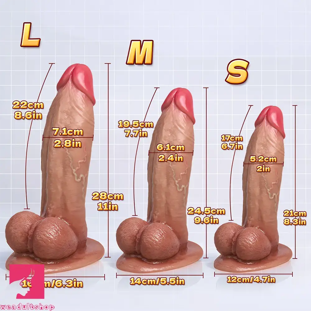 8.3in 9.6in 11in Real Skin Silicone Big Dildo Vaginal Stimulation Cock Product