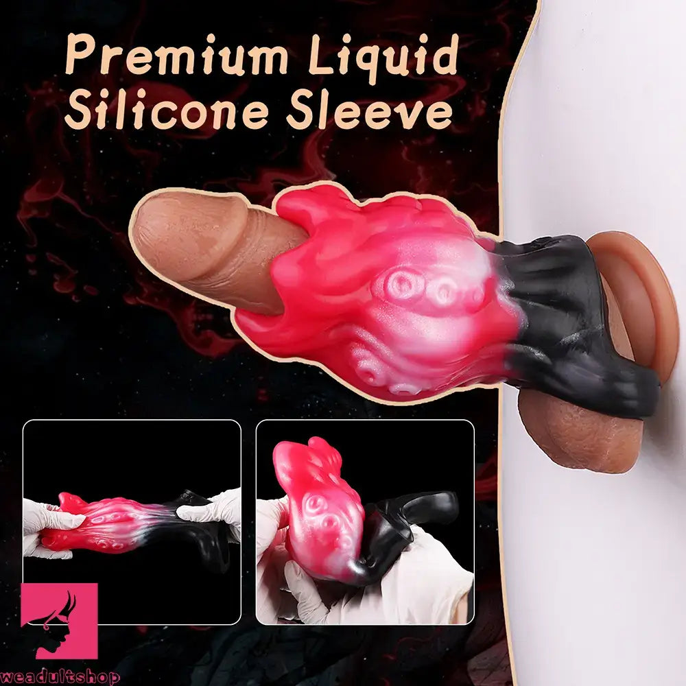 4.4in 5.11in 5.86in Fantasy Tentacle Silicone Dildo Sleeve Crown Top Quality