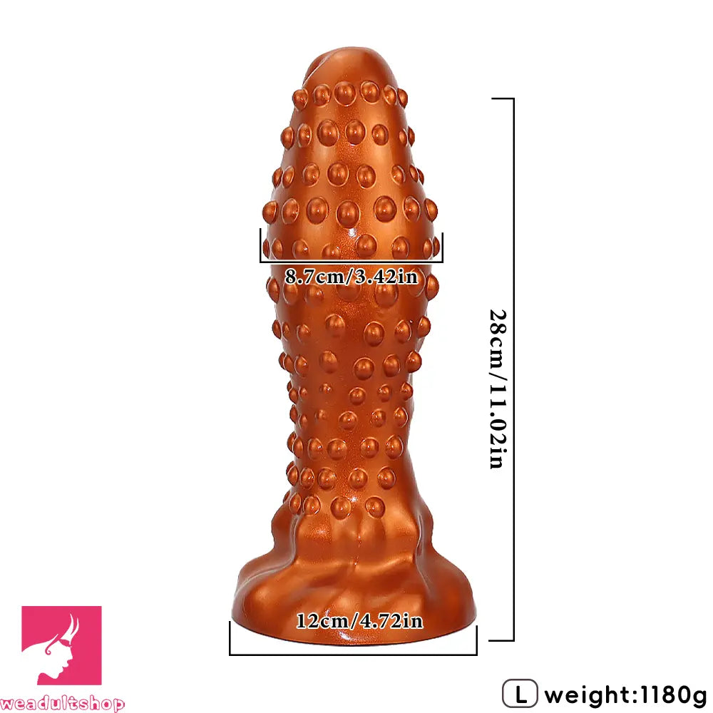 6.29in 8.66in 11.02in Spiked Stripe Silicone Butt Plug Odd Dildo Vagina Dilator