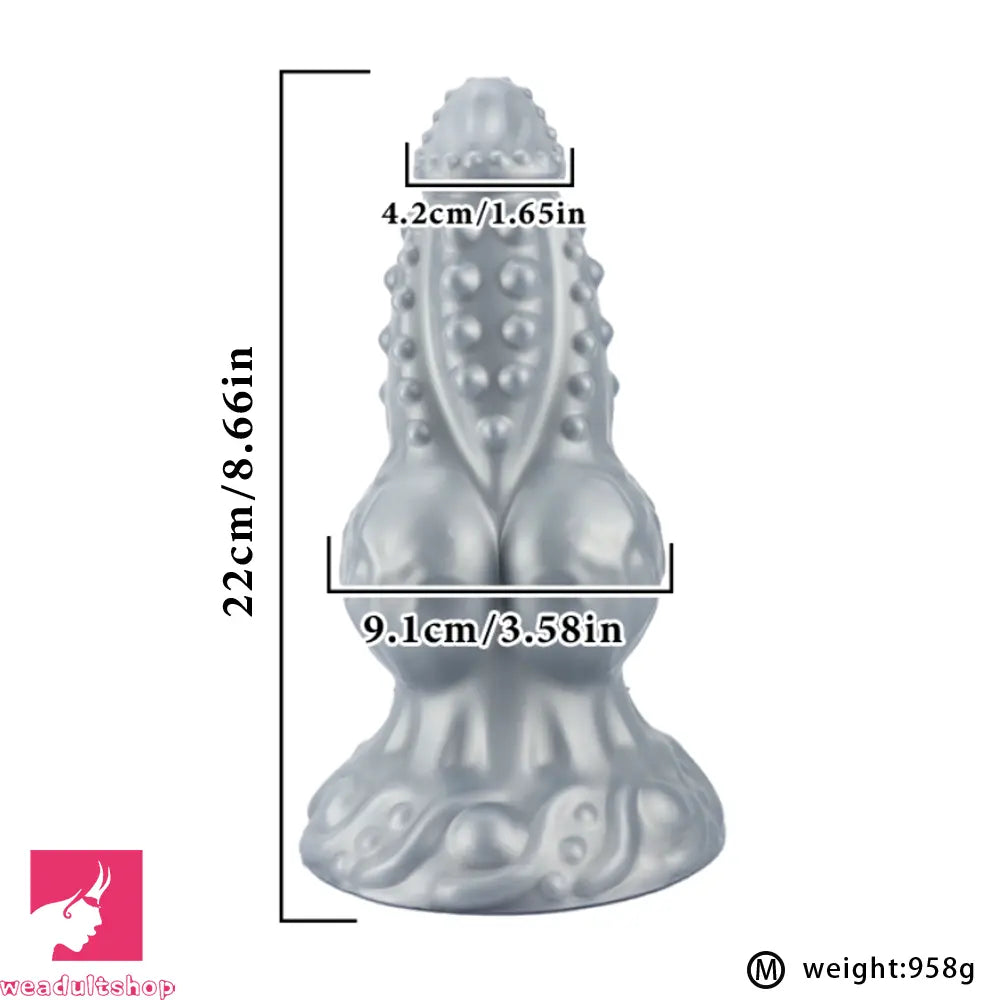 6.69in 8.66in 11.41in Spiked Tentacle Knot Silicone Big Comfortable Dildo