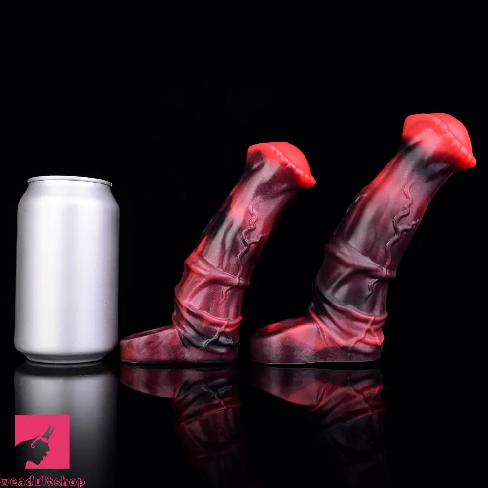 5.58in 7.17in Silicone Horse Penis Sleeve Cock Ring Hollow Vibrating Dildo