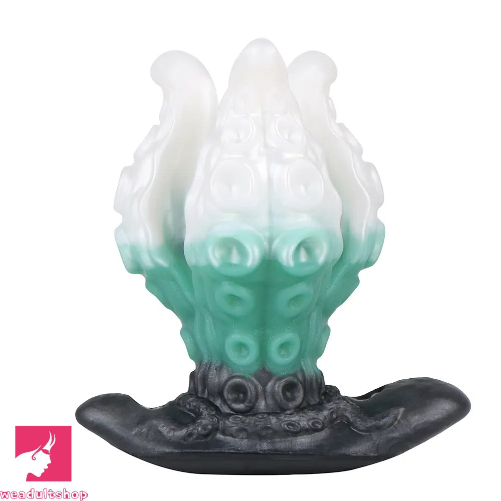 4.25in 5.15in 6.22in Odd Anchor Strap on Vibrating Mouth Gag Tentacle Dildo