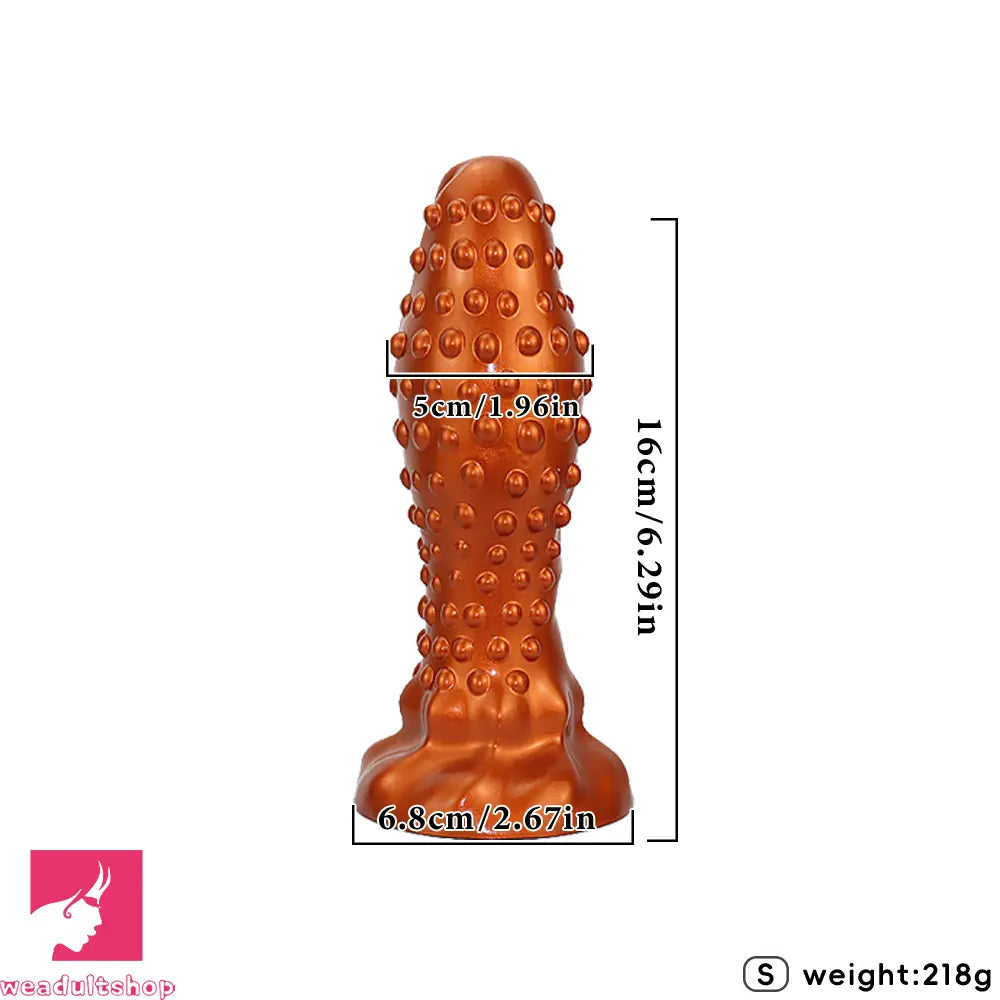 6.29in 8.66in 11.02in Spiked Stripe Silicone Butt Plug Odd Dildo Vagina Dilator