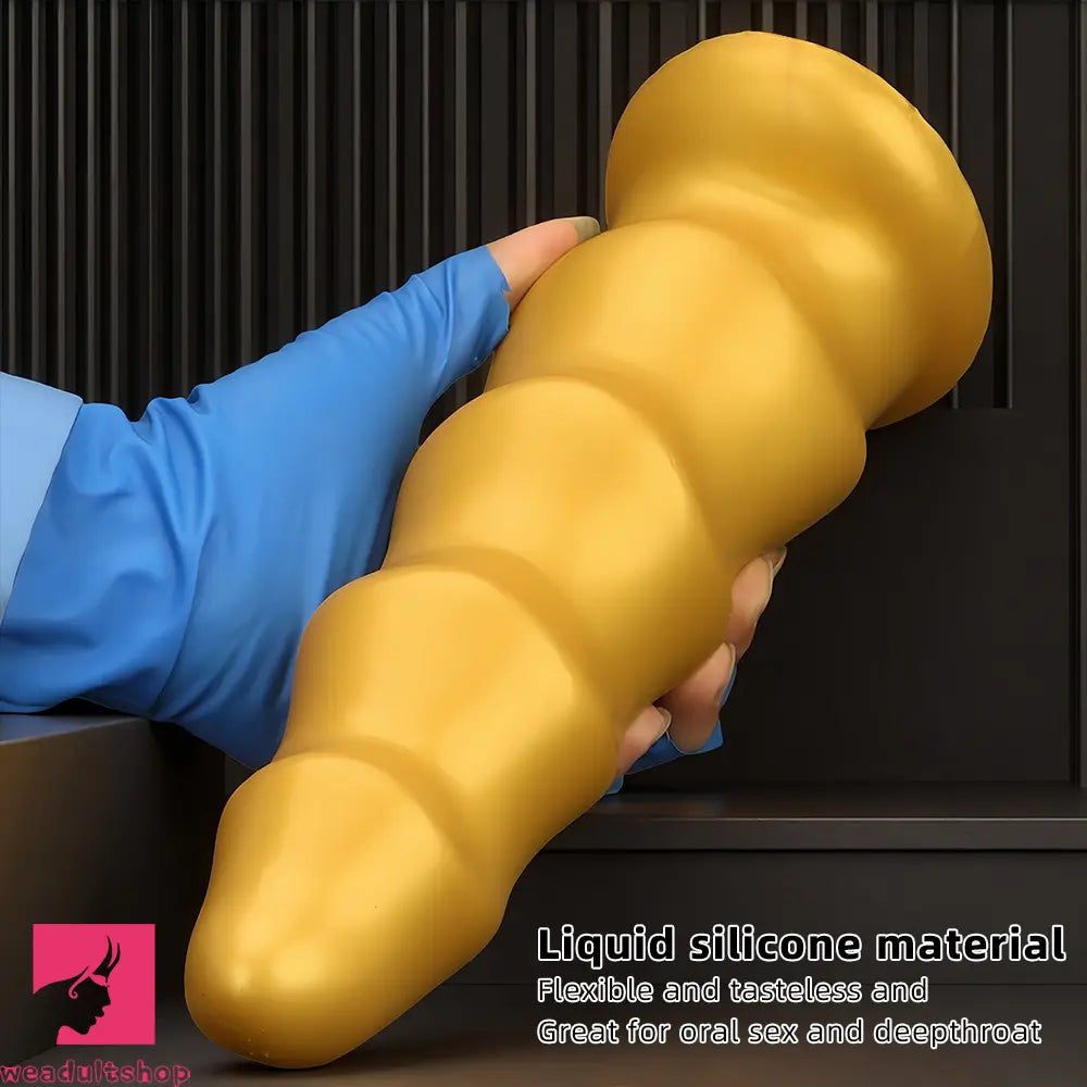 6.49in 8.26in 10.03in Golden Silicone Fantasy Dildo For Couples Unisex