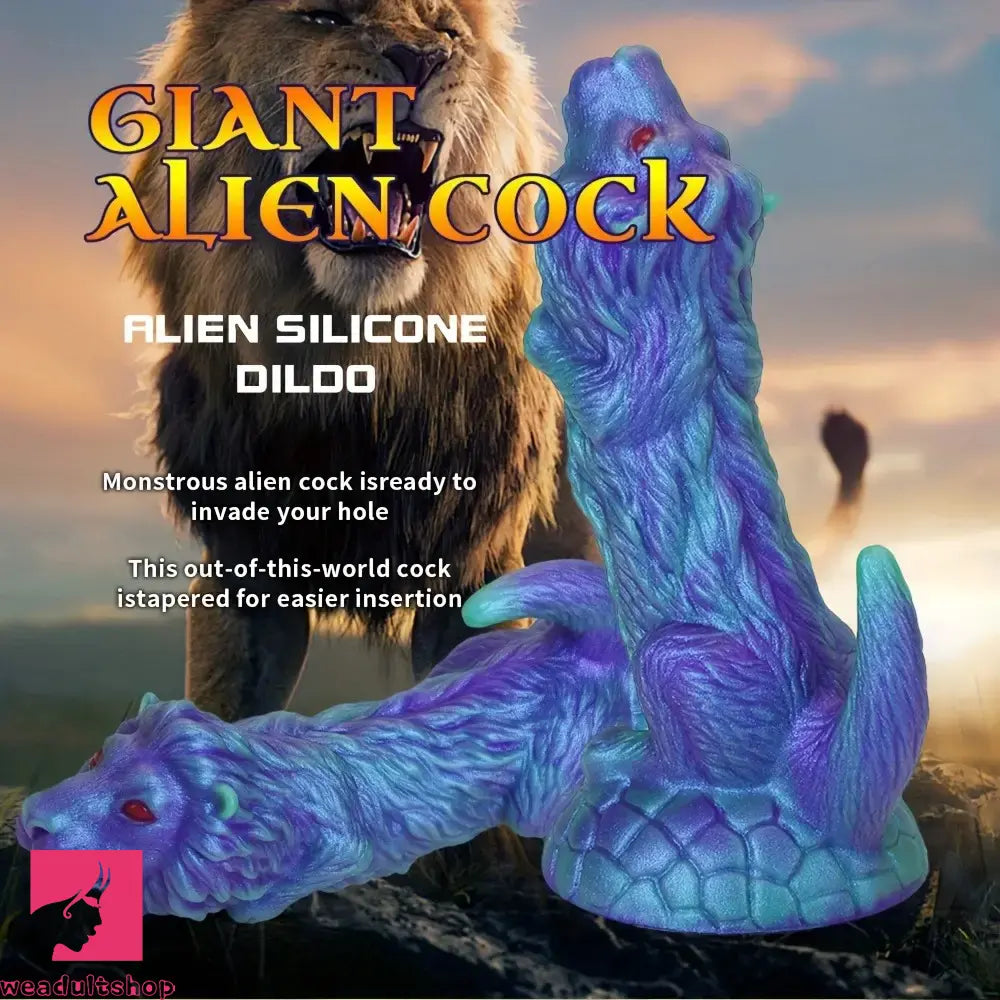 7.83in 9.01in 10.55in Unique Blue Lion Animal Dildo Thick Silicone Dildo