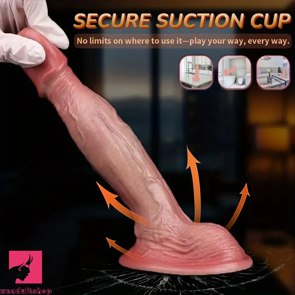 7.05in Double-Layer Silicone Flesh-Colored Realistic Female Anal Dildo