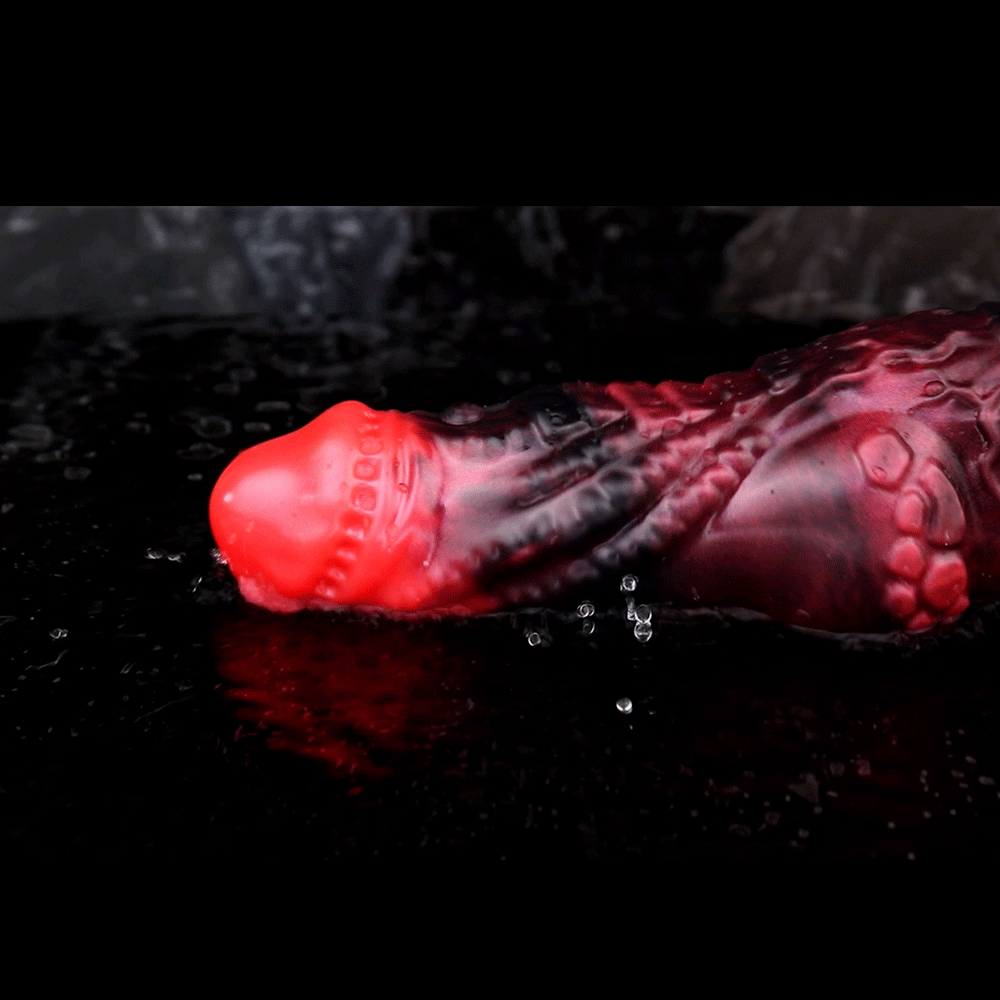 5.98in Silicone Dog Cock Hollow Sleeve Knot Dildo With Cock Ring For Clit