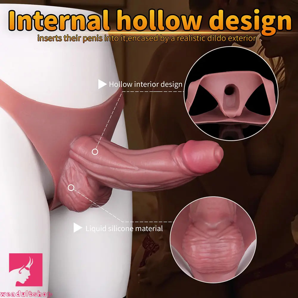 8.46in Silicone Big Strapon Hollow Dildo With Glans Penis Cock Toy