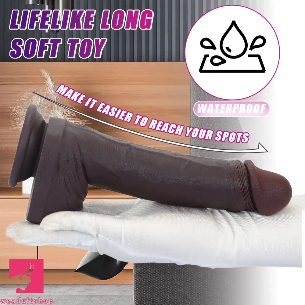 9.64in Smooth Head Flexible Silicone Big Dildo Adult Man Penis Cock Product