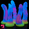 6in 6.7in Realistic Monster Luminous Dildo Liquid Silicone Clit Massager