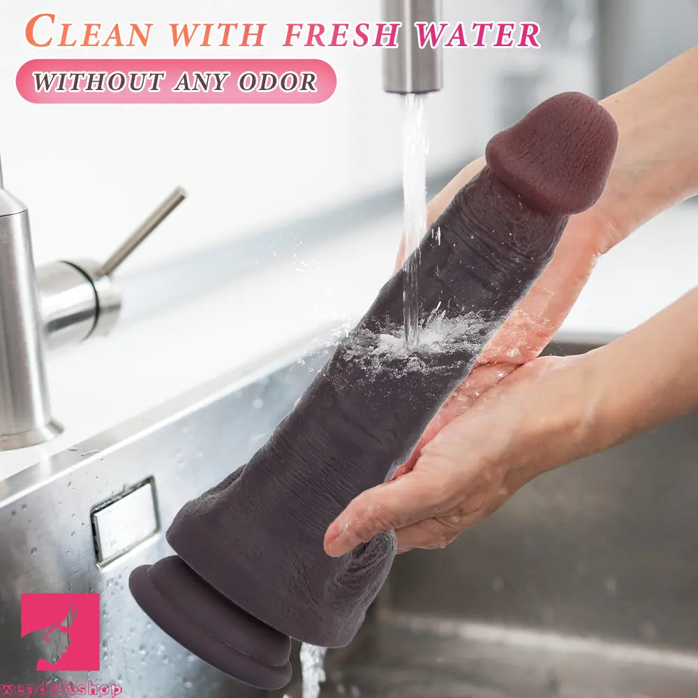 8.67in Real Skin Silicone Soft Big Dildo For Handsfree Pleasure Couple Love